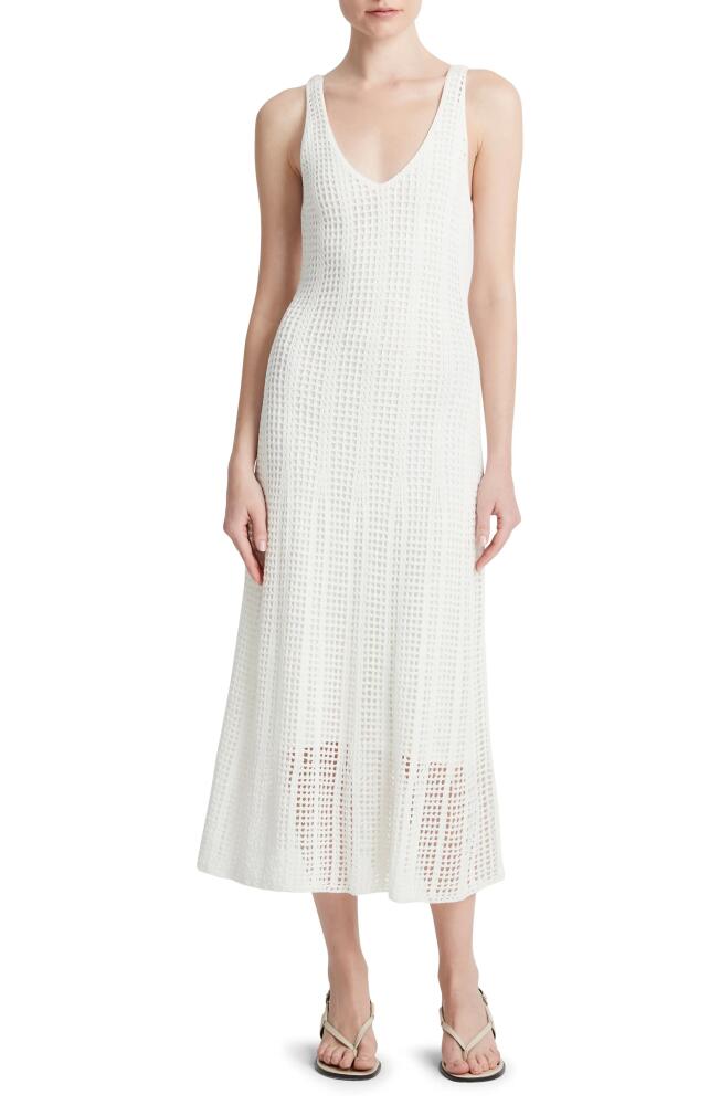 Vince Open Stitch Cotton Knit Dress in Off White Cover