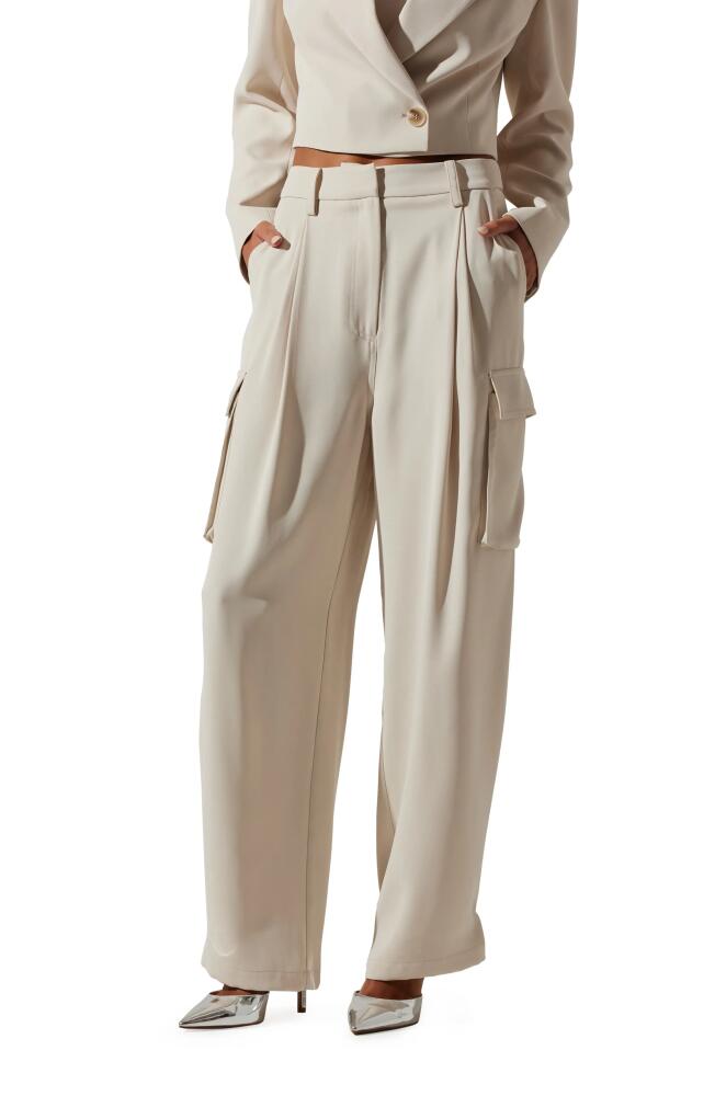 ASTR the Label Denison Pleated Cargo Pants in Bone Cover