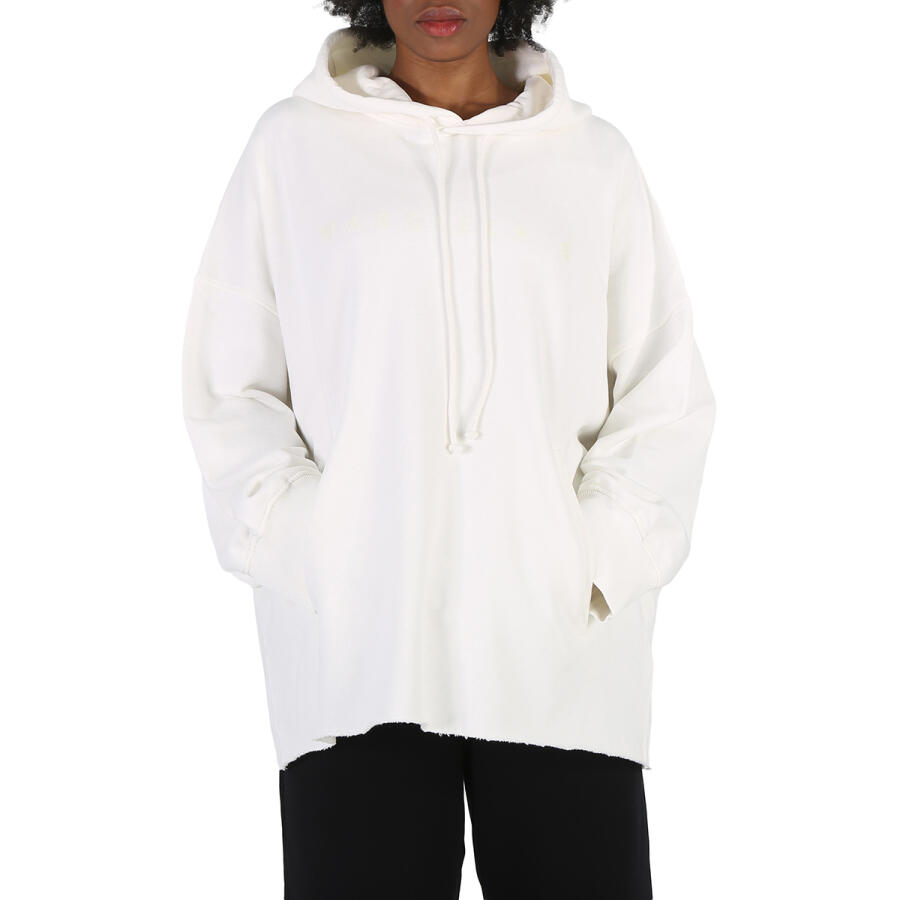 MM6 Maison Margiela Ladies Off White Oversize Fit Cotton Hoodie Cover