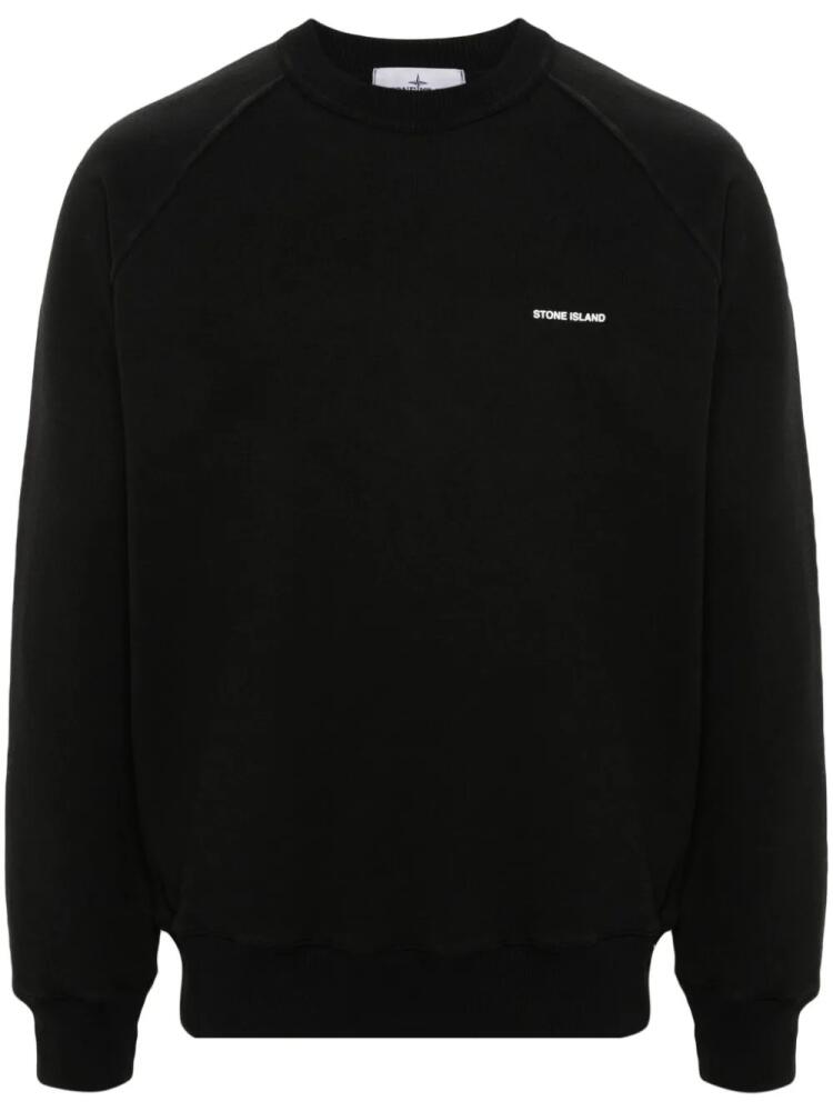 Stone Island logo-print cotton sweatshirt - Black Cover