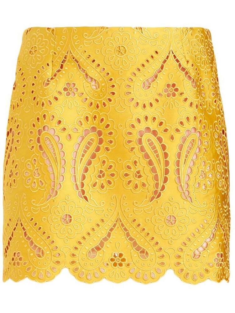 ETRO embroidered design mini skirt - Yellow Cover