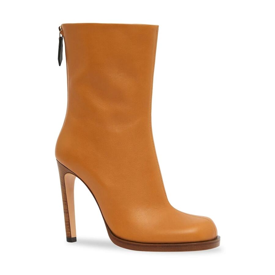 Burberry Ladies Ochre Square-Toe Ankle Leather Boots Cover