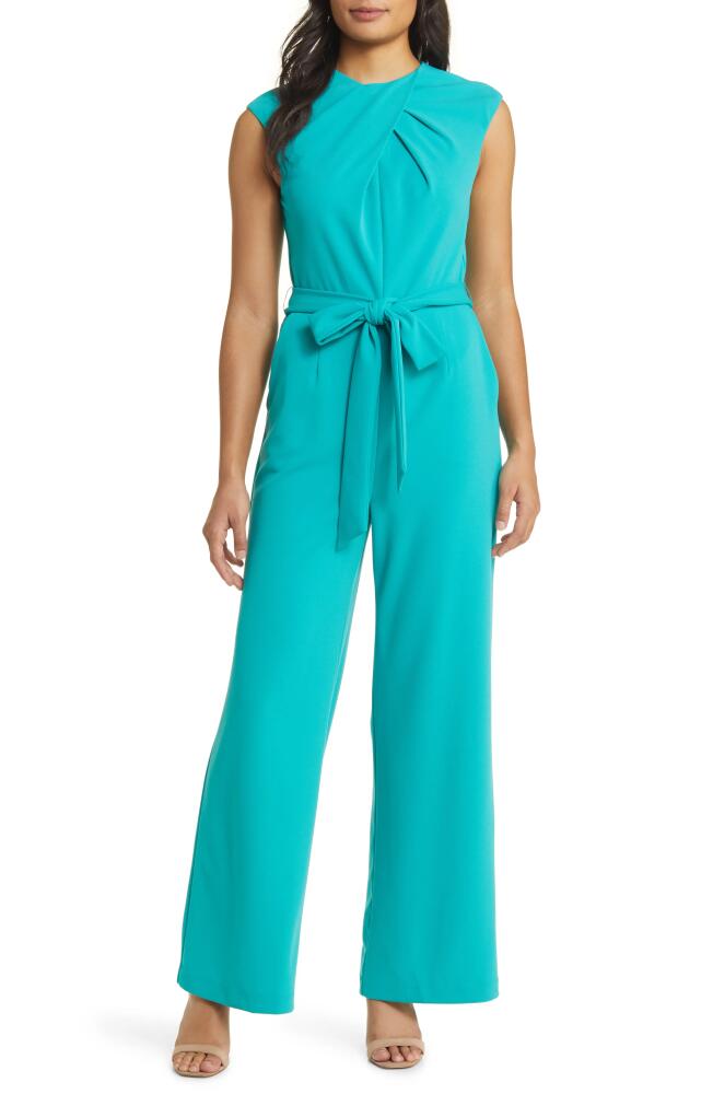 Tahari ASL Wide Leg Jumpsuit in Tropical Teal Cover