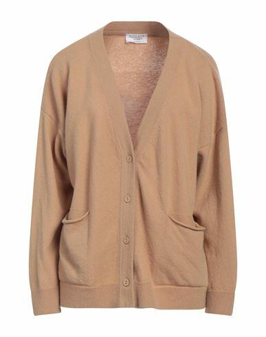 Wool & Co Woman Cardigan Camel Merino Wool, Cashmere Cover