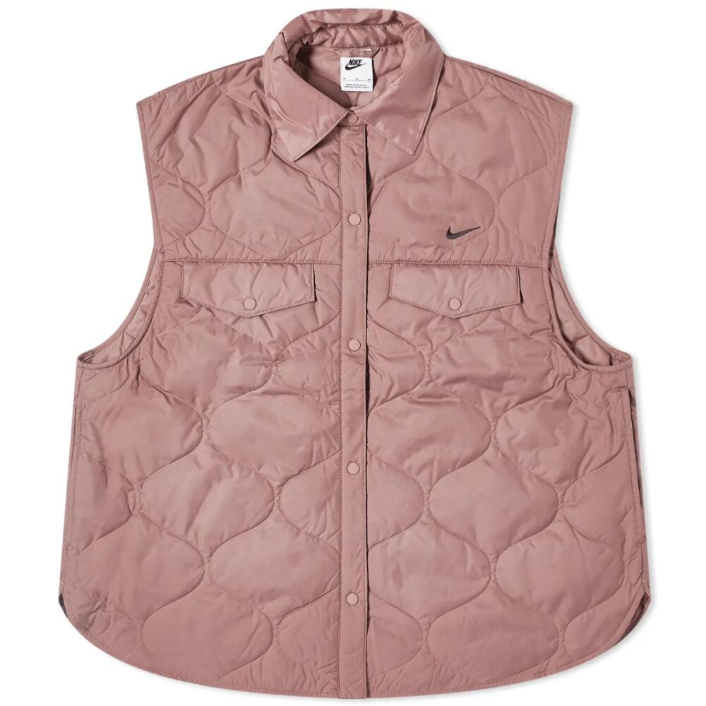 Nike Women's NSW Essential Vest in Smokey Mauve/Black Cover