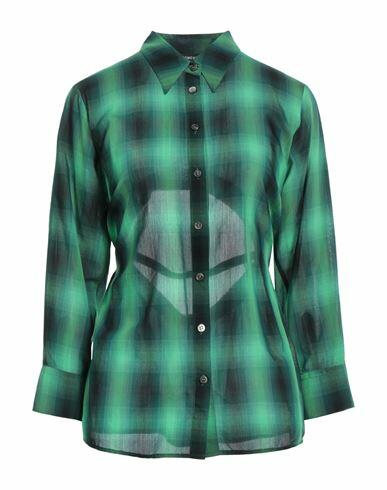 Department 5 Woman Shirt Emerald green Acetate, Cotton Cover