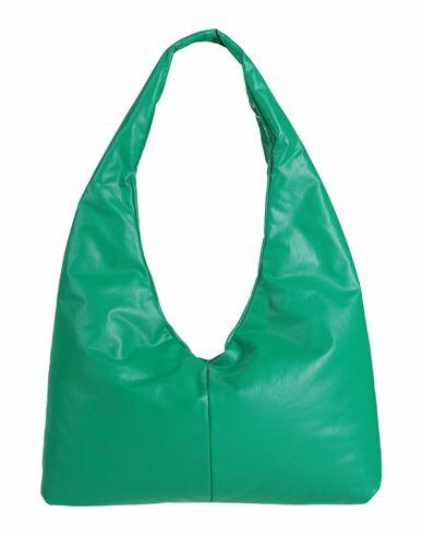 Kassl Editions Woman Shoulder bag Green Cotton, Polyurethane, Elastane Cover