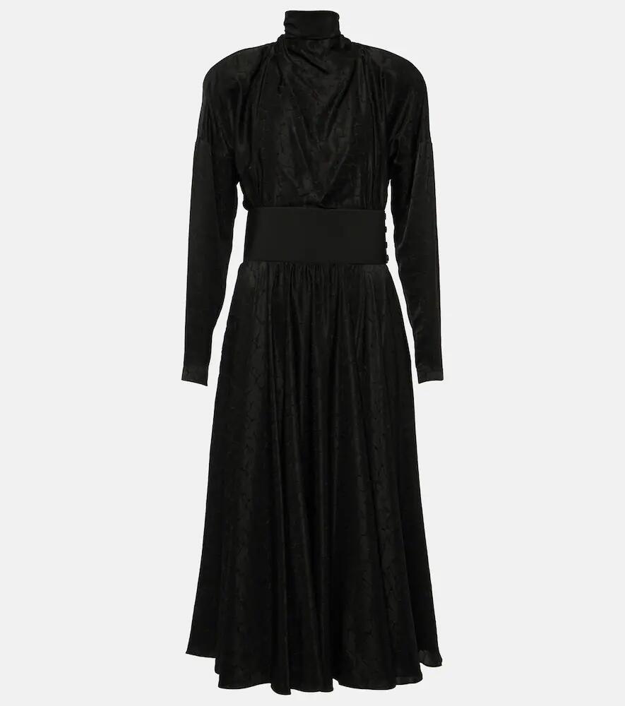 Alaïa Tie-neck silk-blend midi dress Cover