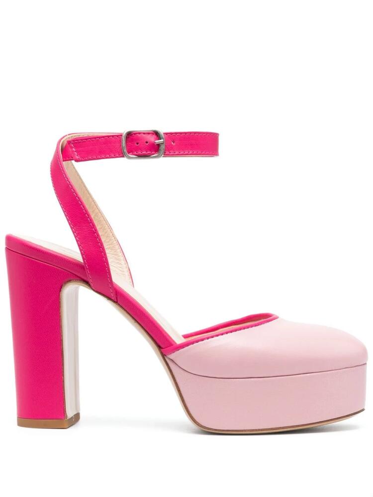 P.A.R.O.S.H. calf-leather platform pumps - Pink Cover