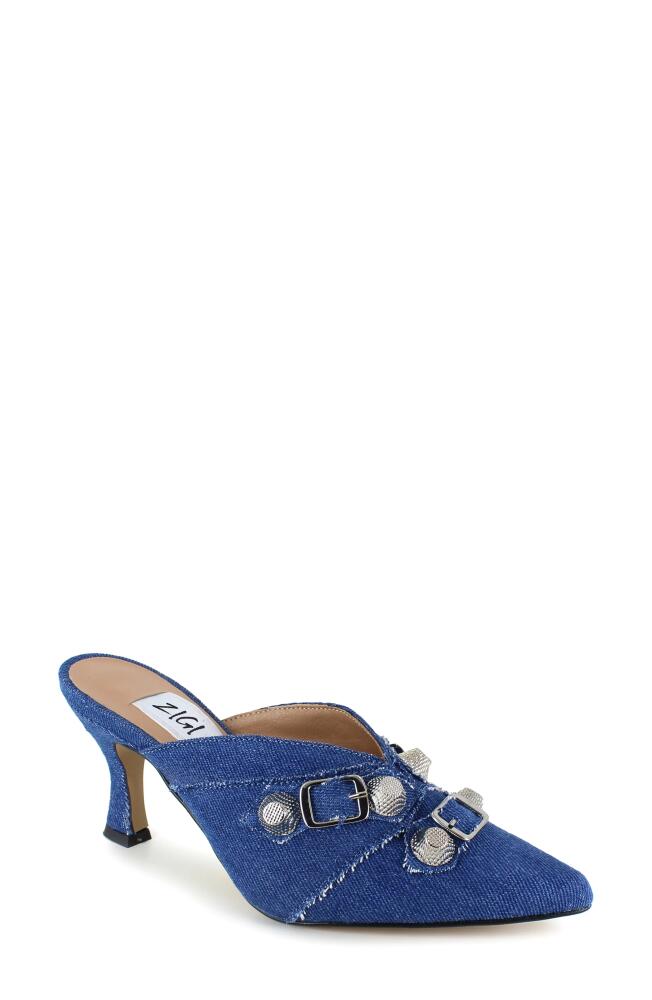 ZIGI Catrin Pointed Toe Mule in Blue Denim Cover