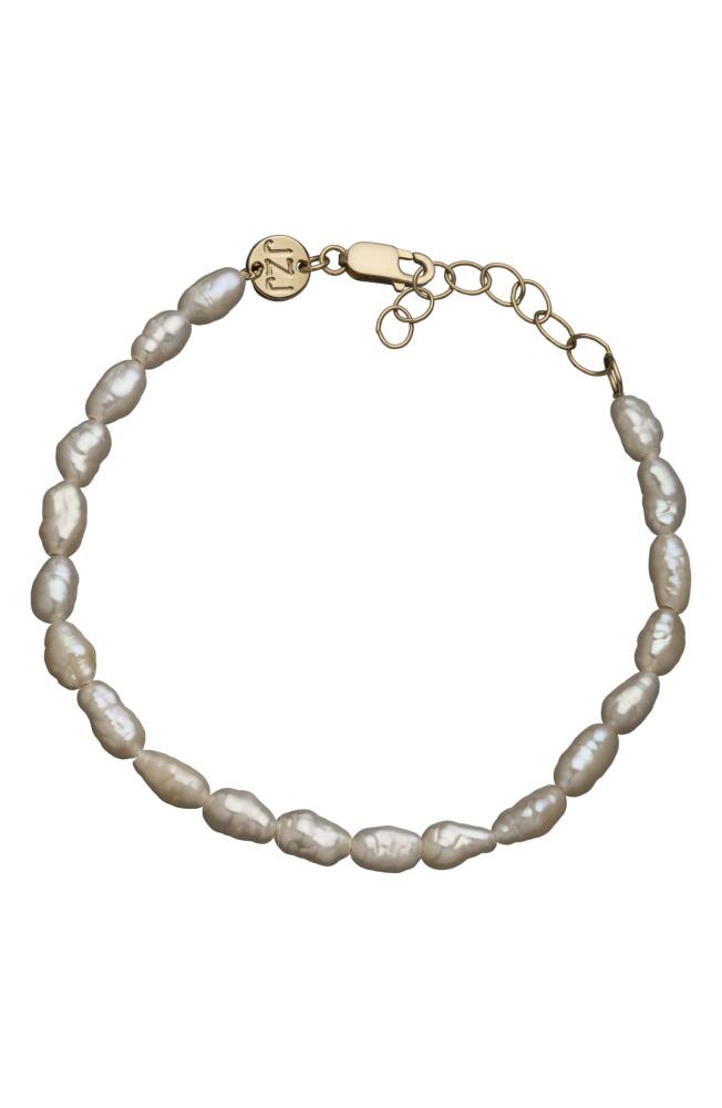 Jennifer Zeuner Nina Imitation Baroque Pearl Bracelet in Yellow Gold Cover