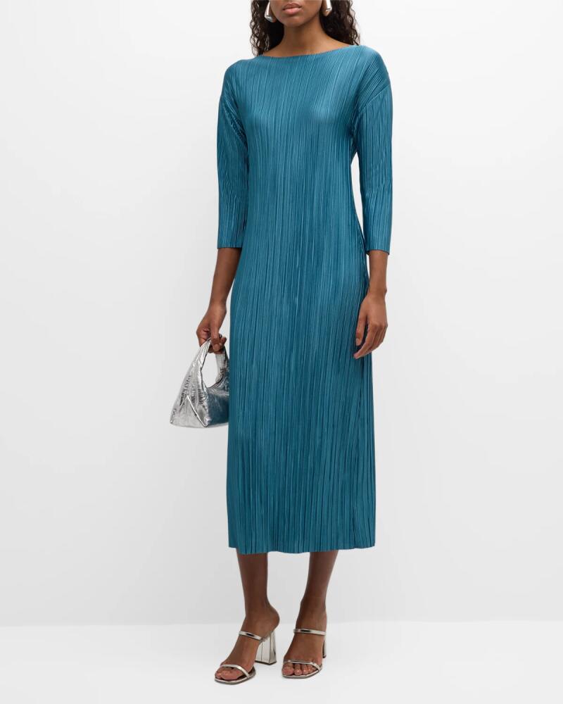 Frances Valentine Slinky Pleated Bateau-Neck Maxi Dress Cover