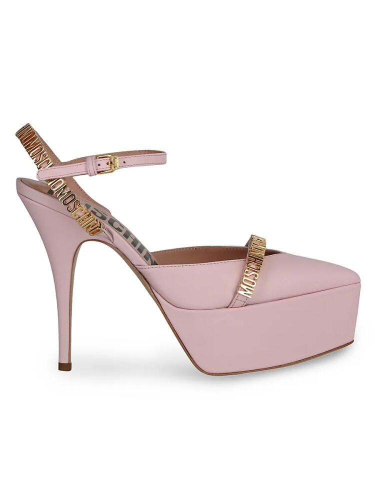 Moschino Women's Logo Pumps - Pink Cover