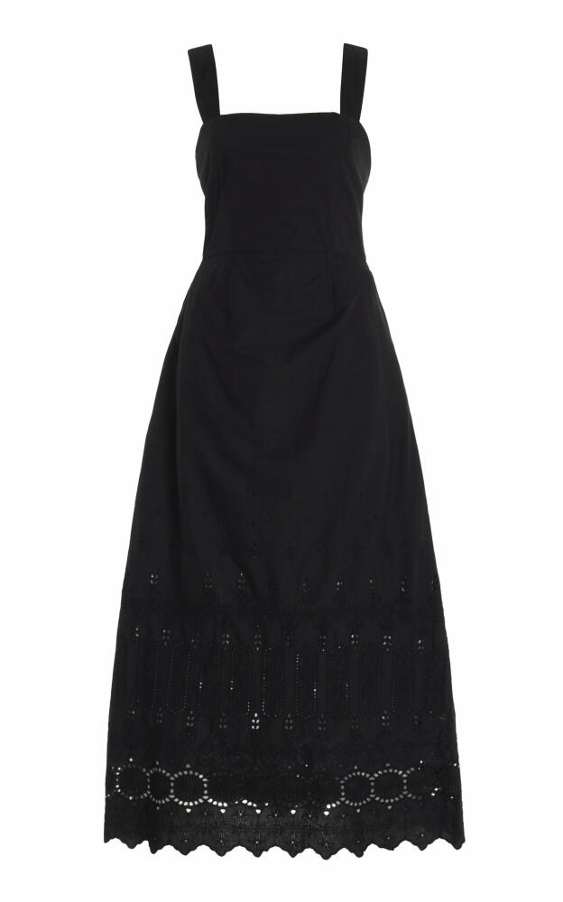 Posse - Amelia Broderie Anglaise Cotton Maxi Dress - Black Cover