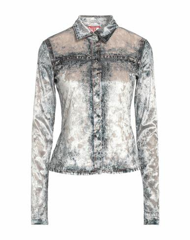 Diesel Woman Shirt Dove grey Polyester, Elastane Cover