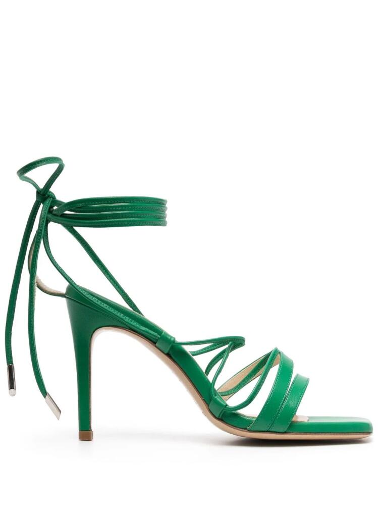 P.A.R.O.S.H. leather ankle-tie sandals - Green Cover