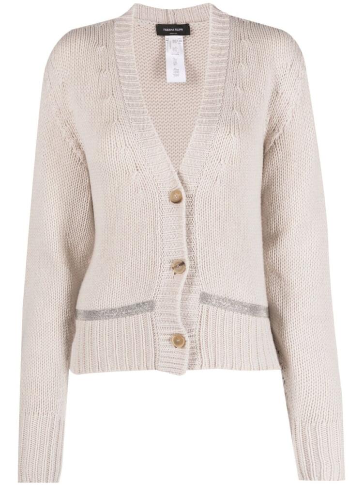 Fabiana Filippi button-up knitted cardigan - Neutrals Cover