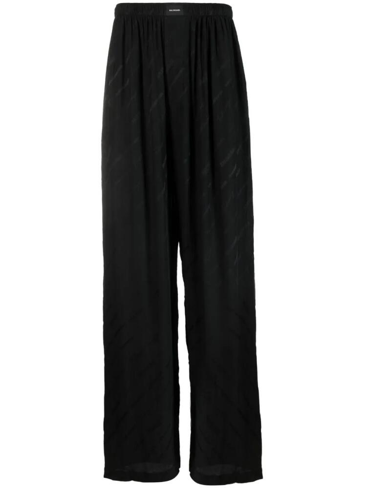 Balenciaga logo-jacquard pyjama trousers - Black Cover