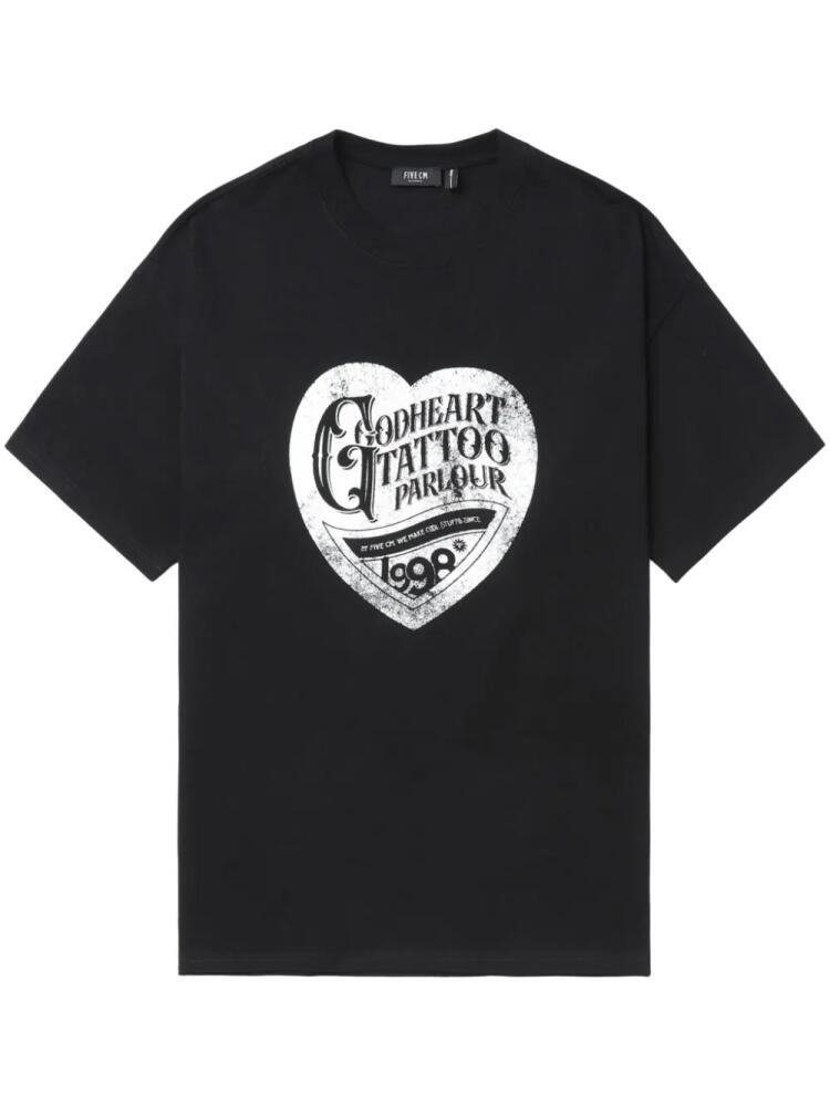 FIVE CM graphic-print cotton T-shirt - Black Cover