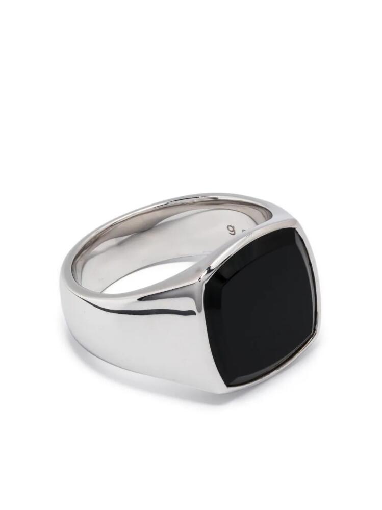 Tom Wood Cushion polished onyx ring - Silver Cover