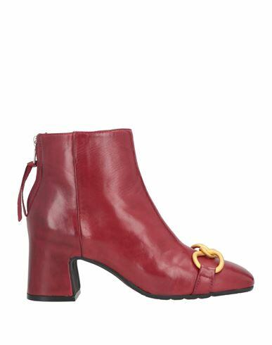 Mara Bini Woman Ankle boots Brick red Soft Leather Cover