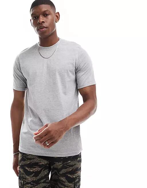 DTT roll sleeve t-shirt in light gray heather Cover