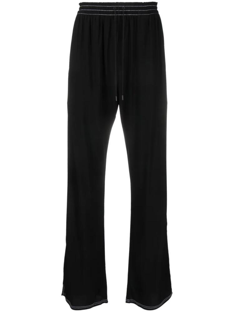 Marine Serre contrast-stitching wide-leg trousers - Black Cover