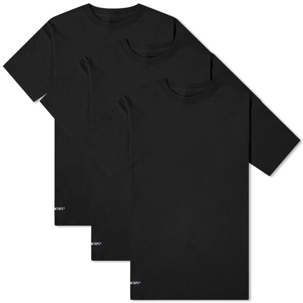 WTAPS Men's Skivvies 3-Pack T-Shirt in Black Cover