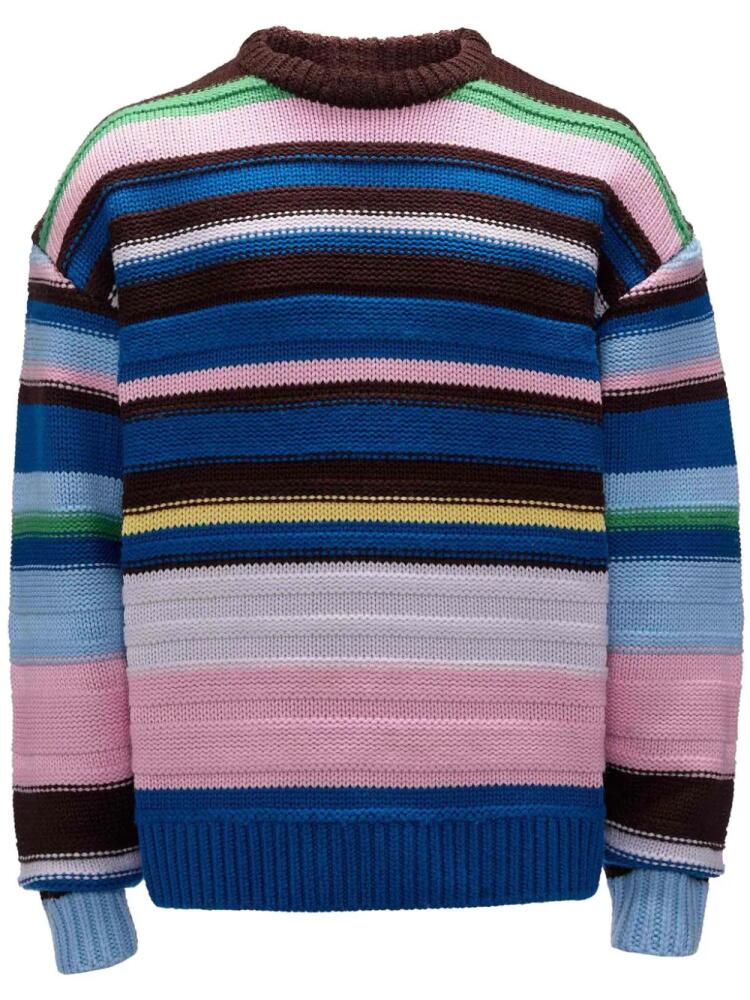 JW Anderson striped drop-shoulder jumper - Blue Cover