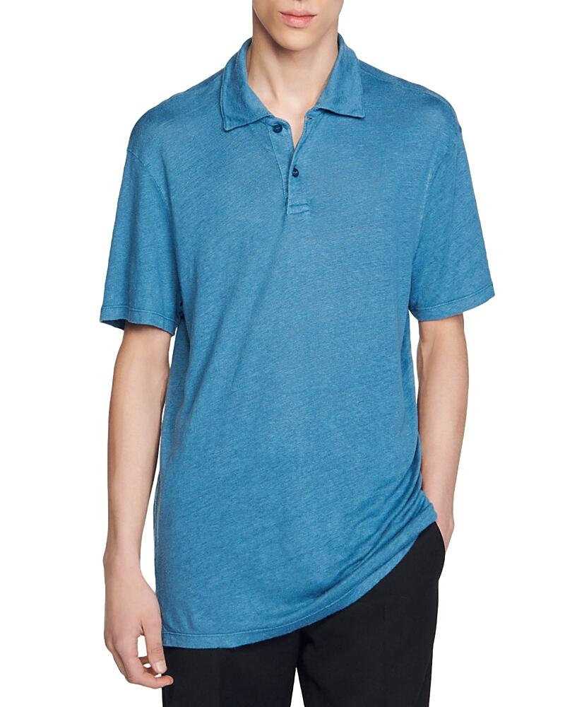 Sandro Beach Linen Polo Shirt Cover