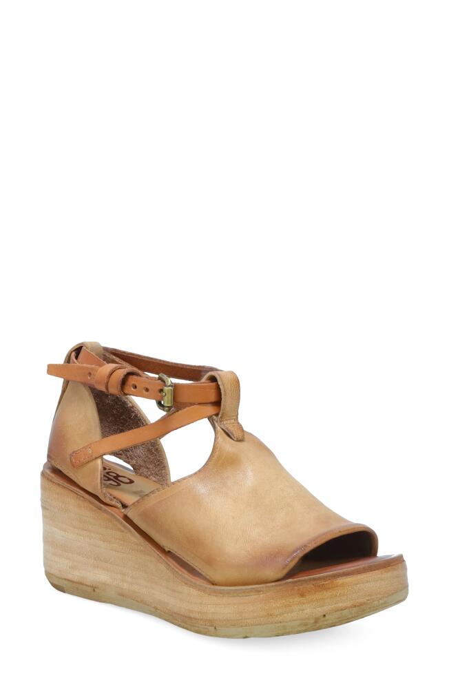 A. S.98 Nino Wedge Platform Sandal in Camel Cover