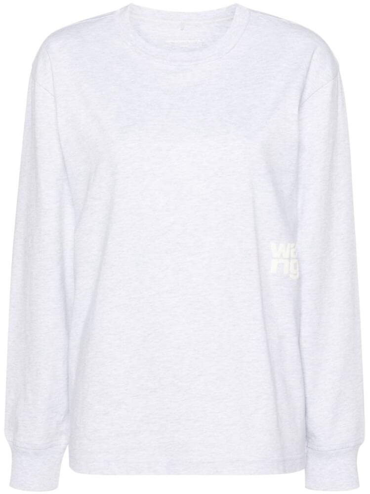 Alexander Wang raised-logo long-sleeve T-shirt - Grey Cover