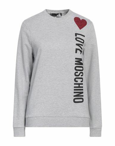 Love Moschino Woman Sweatshirt Light grey Cotton Cover