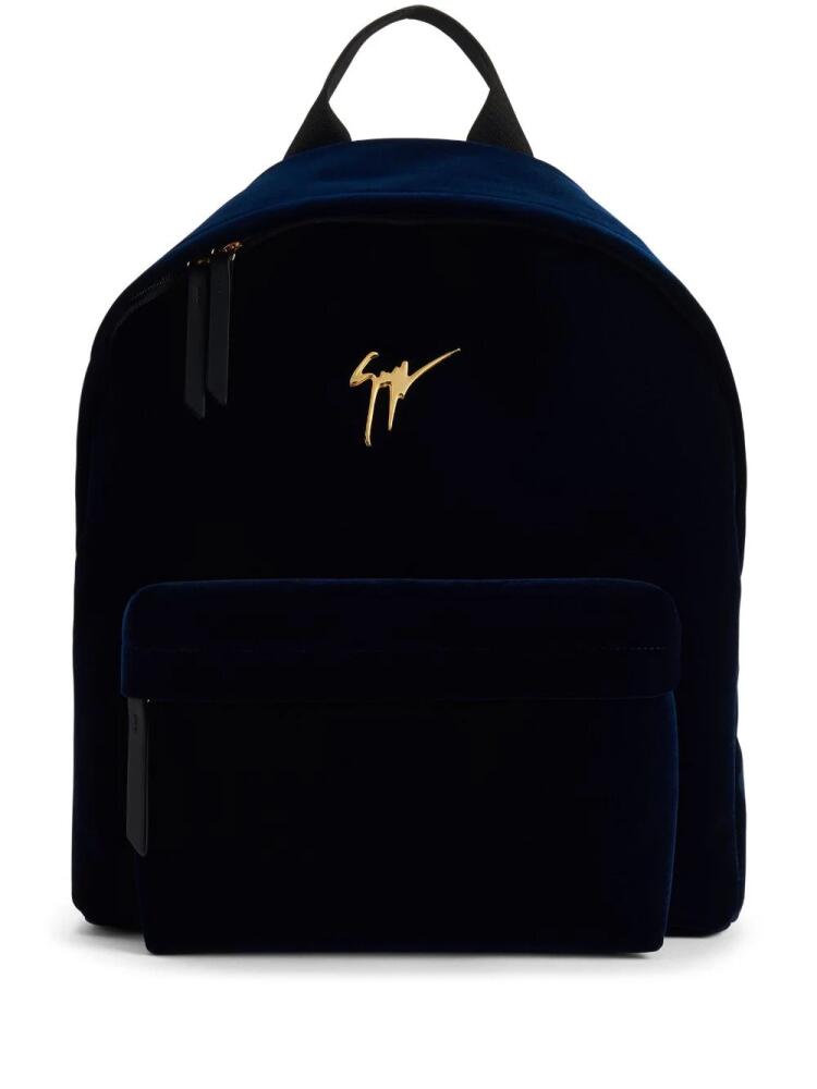 Giuseppe Zanotti Bud logo-plaque backpack - Blue Cover