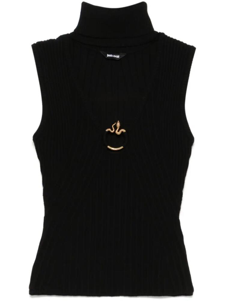 Just Cavalli logo-plaque tank top - Black Cover