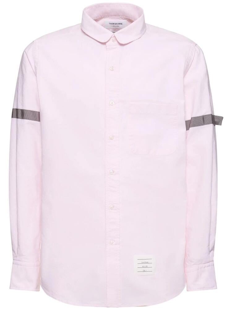 THOM BROWNE Straight Fit Mini Round Collar Shirt Cover