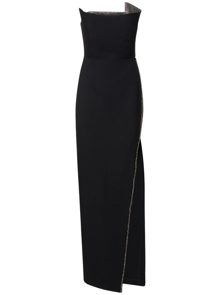 ROLAND MOURET Strapless Wool & Silk Maxi Dress Cover