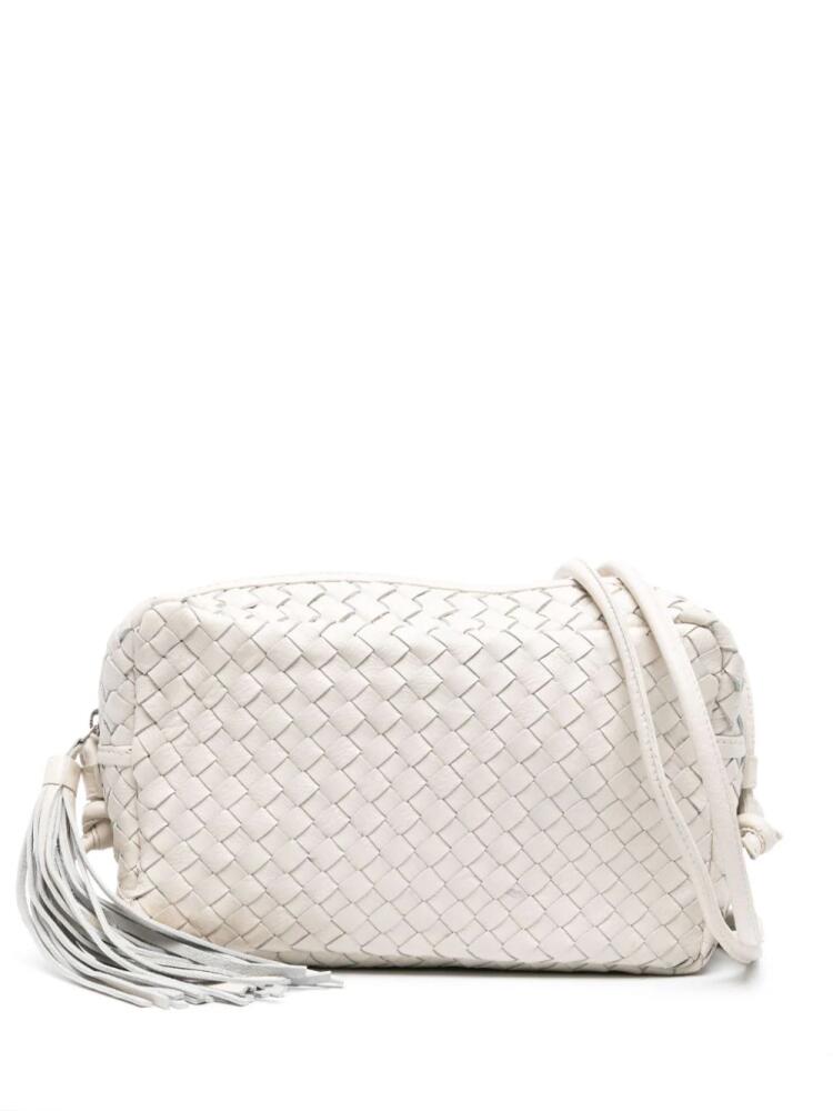 P.A.R.O.S.H. woven leather crossbody bag - White Cover