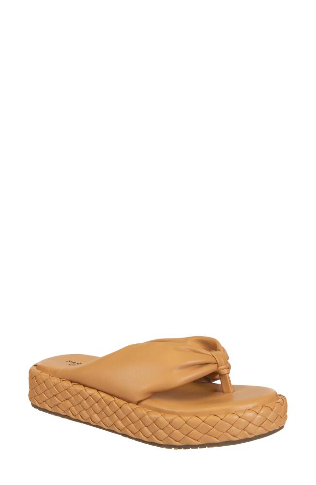 Naked Feet Costa Platform Flip Flop in Camel Cover