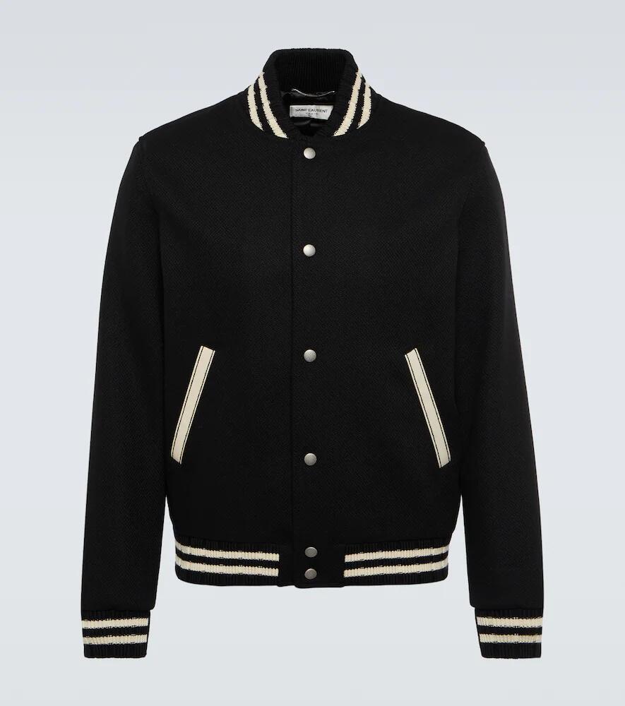 Saint Laurent Teddy wool-blend varsity jacket Cover