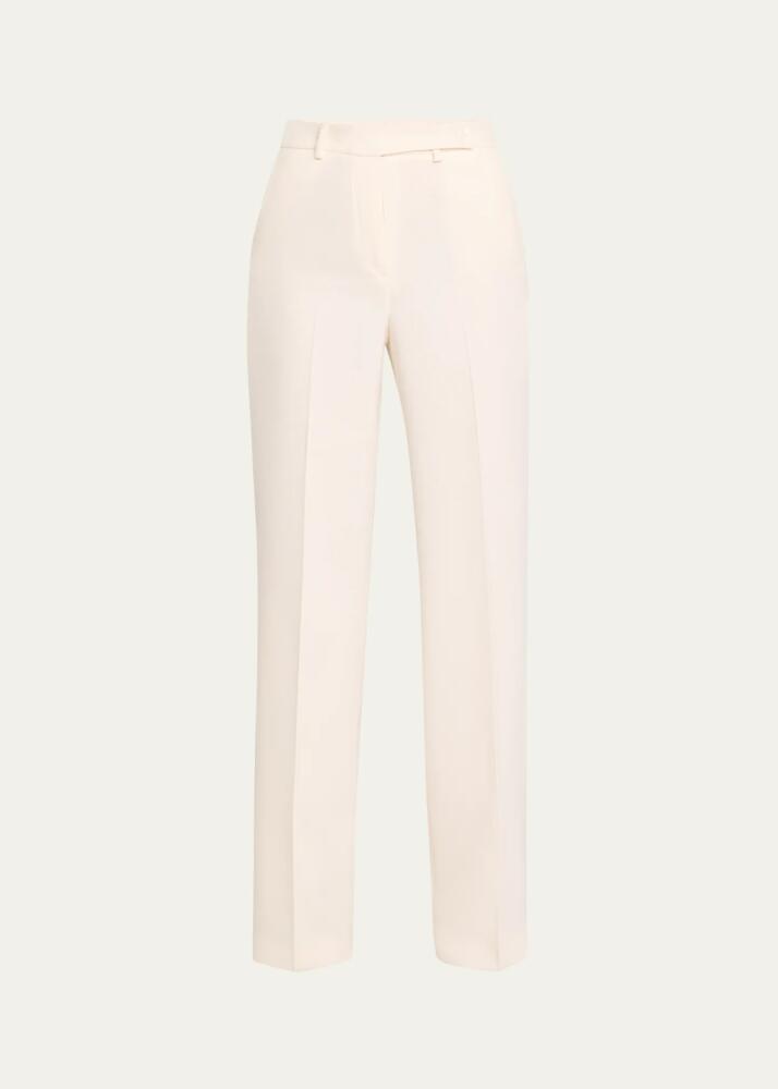 Kiton Straight Leg Wool Pants with Tab Cover