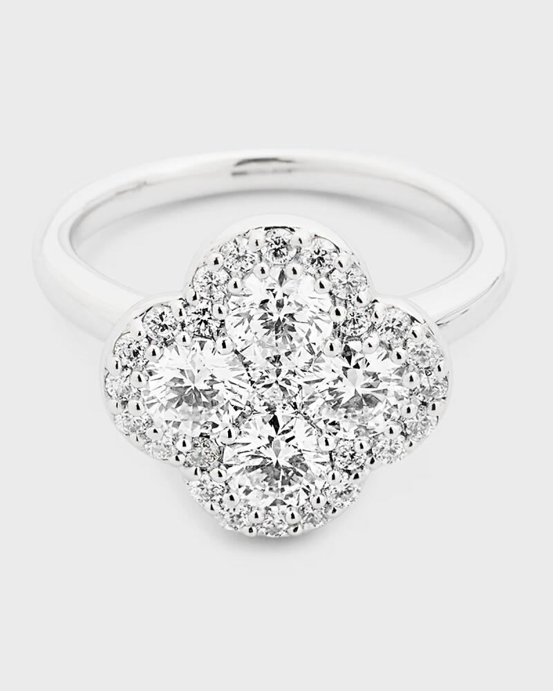 Neiman Marcus Diamonds 18K White Gold Diamond Flower Ring, Size 6.75, 1.93tcw Cover