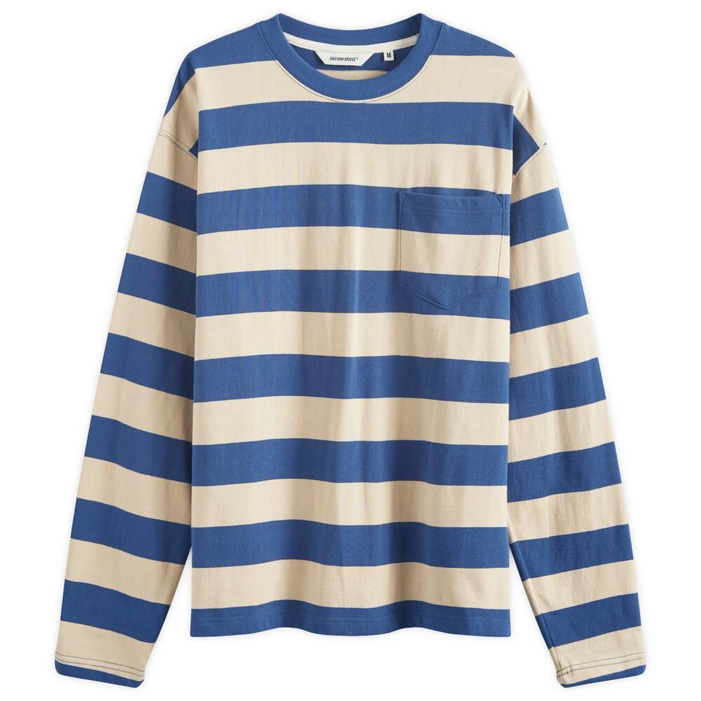 Uniform Bridge Men's Naval Stripe Longsleeve T-Shirt in Blue Cover