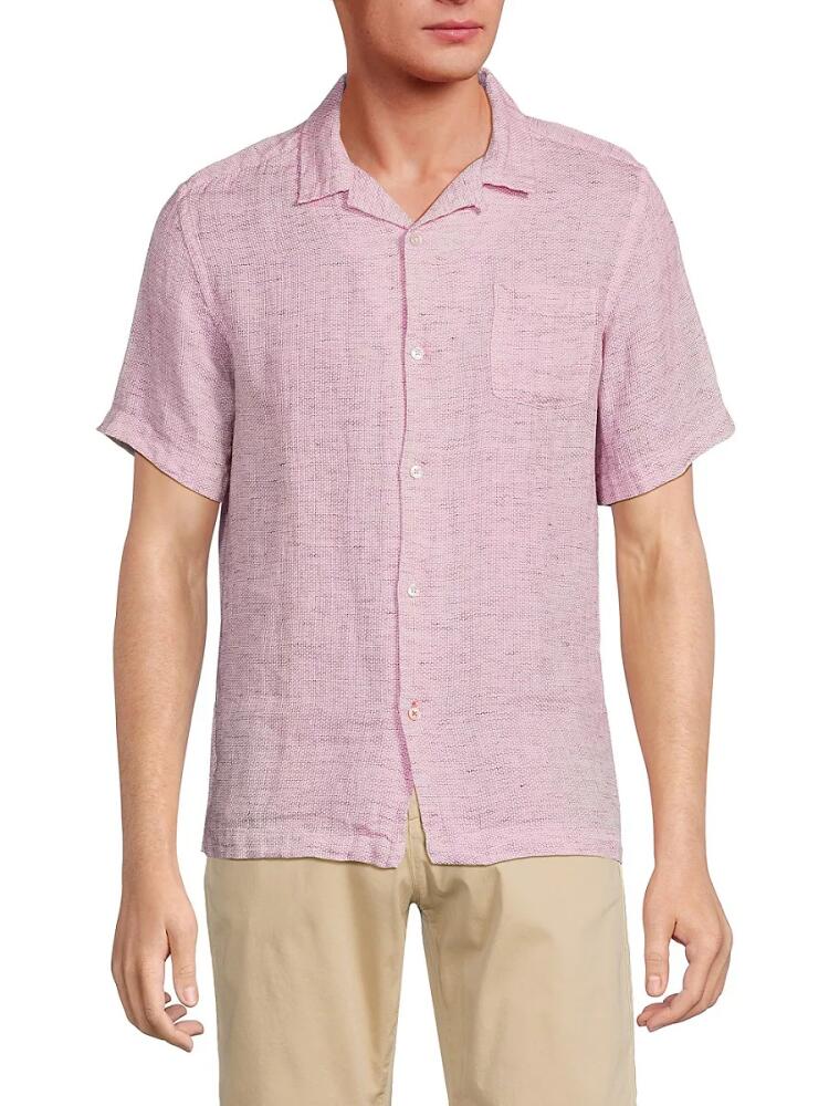 Swims Men's Capri Short Sleeve Linen Shirt - Berry Pink Cover