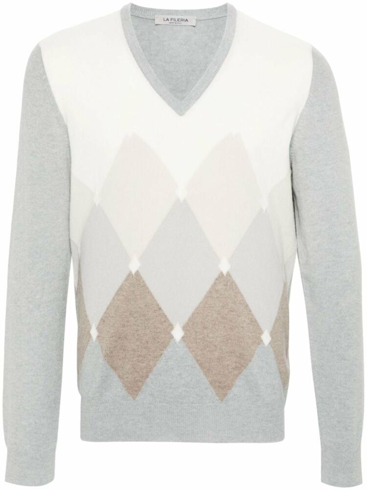 Fileria diamond-pattern sweater - Grey Cover