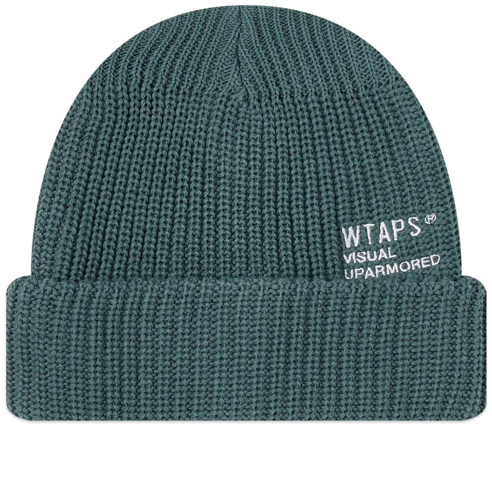 WTAPS Men's 22 Logo Beanie Hat in Green Cover