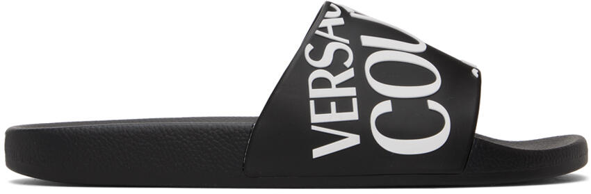 Versace Jeans Couture Black Logo Slides Cover