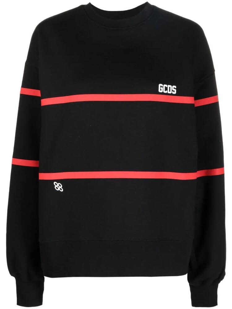 GCDS stripe-detailed sweatshirt - Black Cover