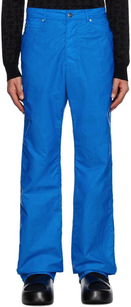 Ferragamo Blue Wide-Leg Trousers Cover