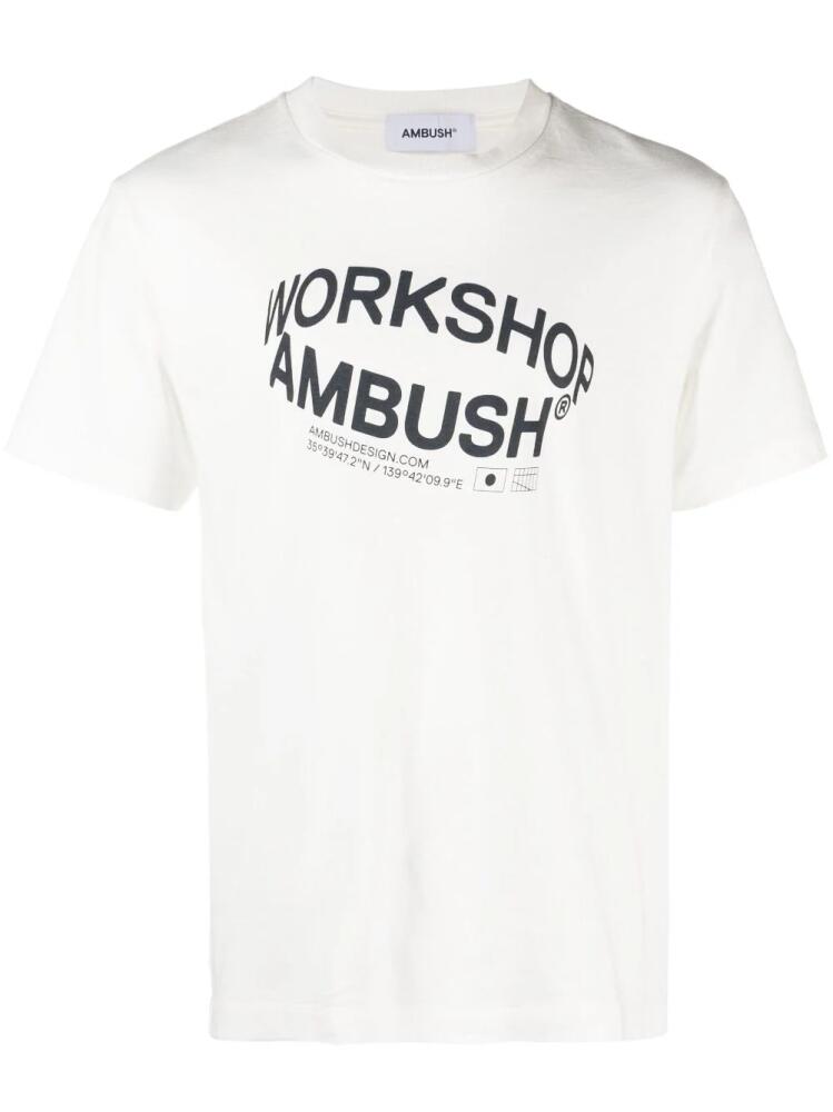 AMBUSH Revolve logo-print cotton T-shirt - White Cover